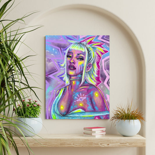 Doja Cat Portrait: Original Acrylic Resin Painting, Trippy Psychedelic Art