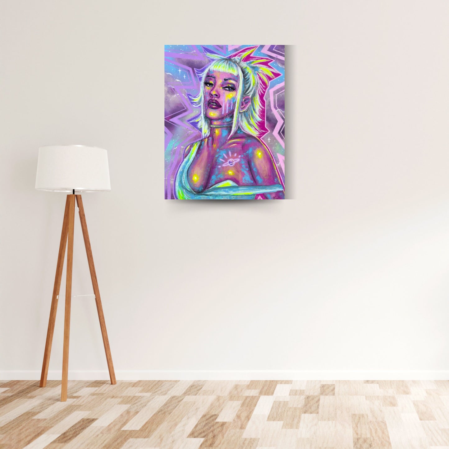 Doja Cat Portrait: Original Acrylic Resin Painting, Trippy Psychedelic Art