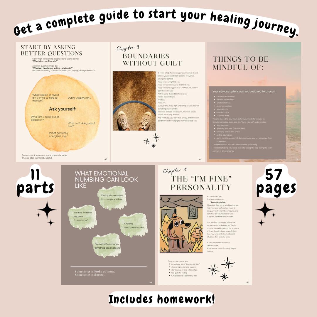 High Functioning But Not Okay Workbook | Digital Download | Anxiety & Burnout Journal