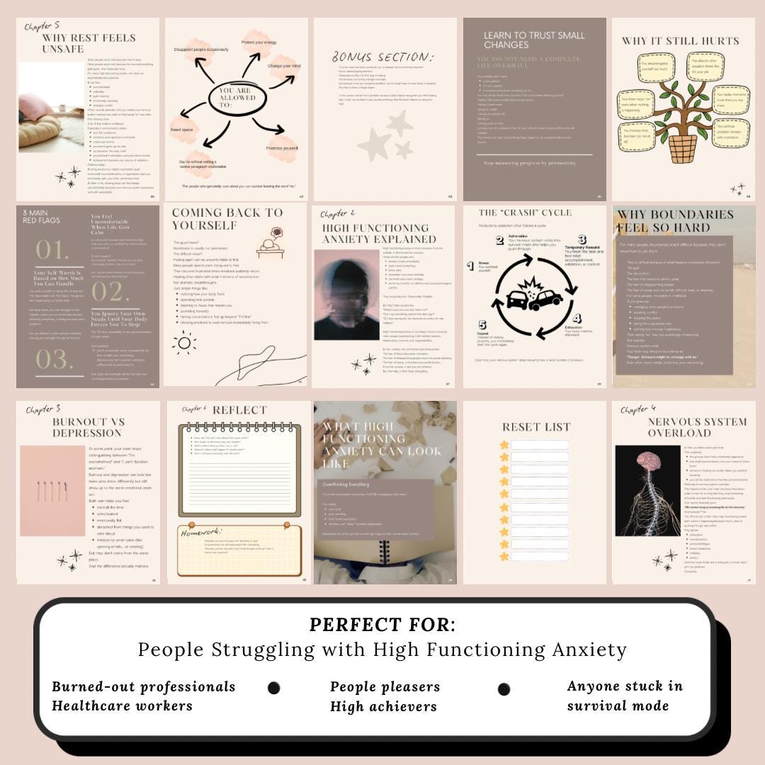 High Functioning But Not Okay Workbook | Digital Download | Anxiety & Burnout Journal