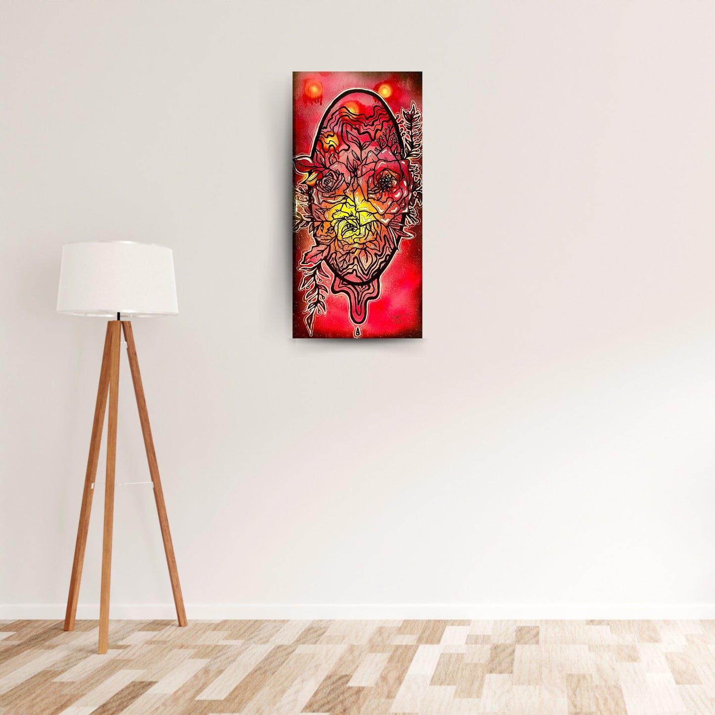 Psychedelic Rose Resin Painting: Trippy Galaxy Home Decor