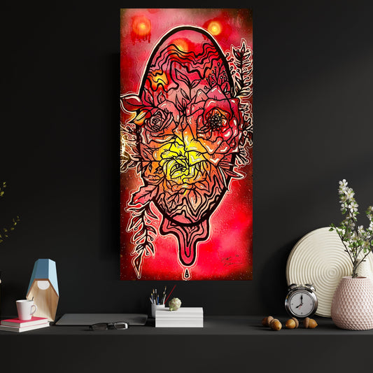 Psychedelic Rose Resin Painting: Trippy Galaxy Home Decor