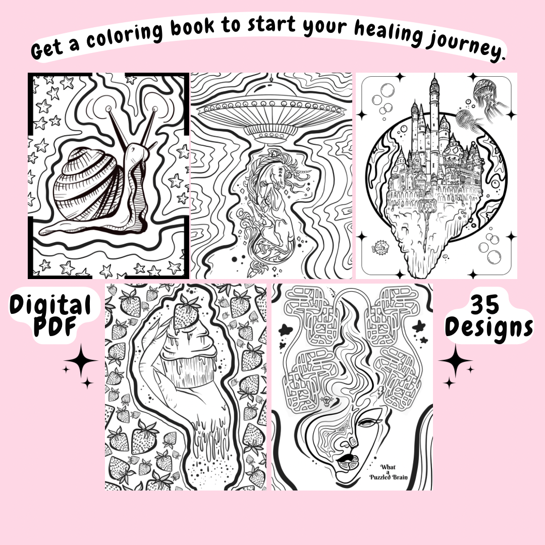 Inkspiration: A Trippy Tattoo Art Coloring Book | Digital Download | Adult Coloring Pages