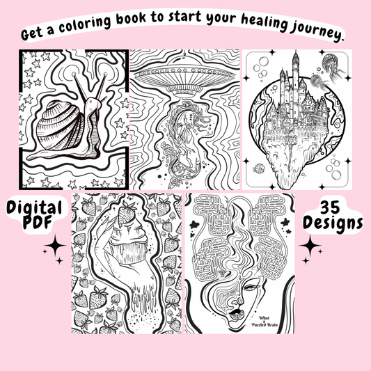 Inkspiration: A Trippy Tattoo Art Coloring Book | Digital Download | Adult Coloring Pages