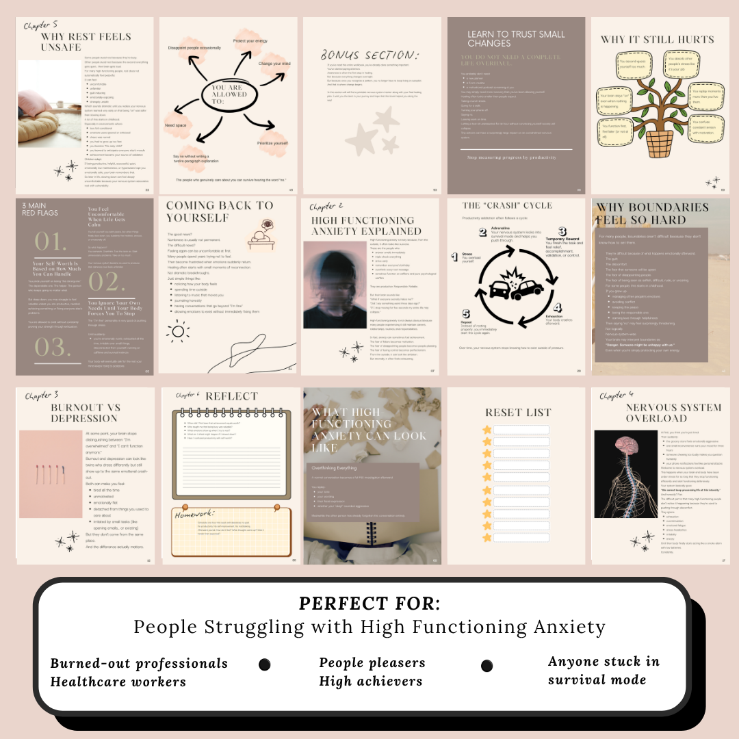 High Functioning But Not Okay Workbook | Physical + Digital Bundle | Anxiety & Burnout Journal