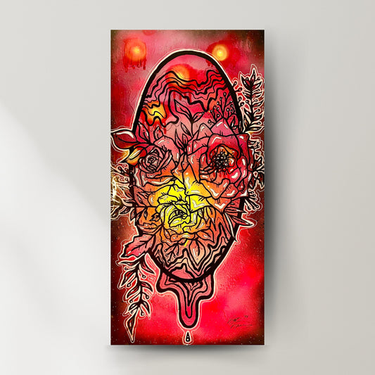 Psychedelic Rose Resin Painting: Trippy Galaxy Home Decor